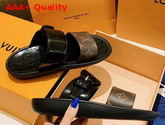 Louis Vuitton Bom Dia Mule in Black Rubber with Monogram Motif Replica