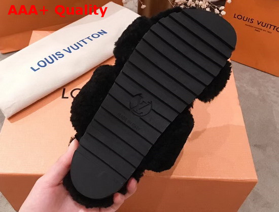 Louis Vuitton Bom Dia Mule in Black Shearling Replica