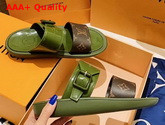 Louis Vuitton Bom Dia Mule in Green Rubber with Monogram Motif Replica