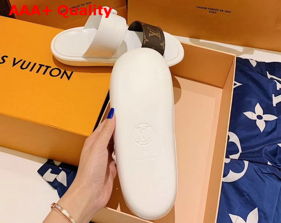 Louis Vuitton Bom Dia Mule in White Rubber with Monogram Motif Replica