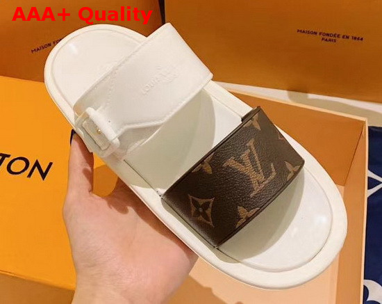 Louis Vuitton Bom Dia Mule in White Rubber with Monogram Motif Replica