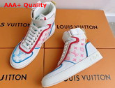 Louis Vuitton Boombox Sneaker Boot Blue Pink Mix of Materials 1A8NZ4 Replica