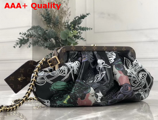 Louis Vuitton Boursicot EW Smooth Calfskin Leather with Belle Epoque Print M56369 Replica