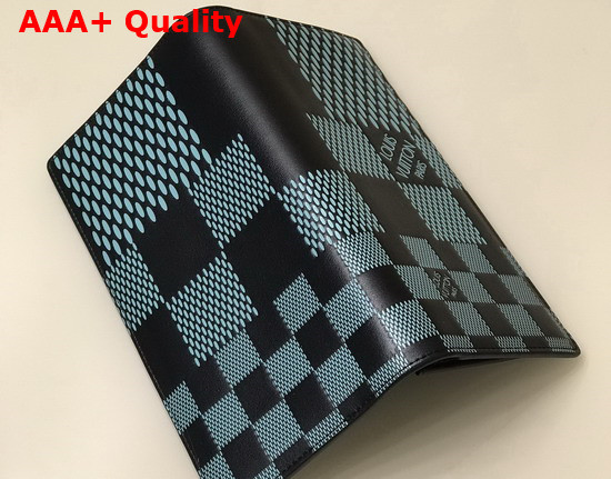 Louis Vuitton Brazza Wallet Aquamarine Damier Infini 3D Cowhide Leather Replica