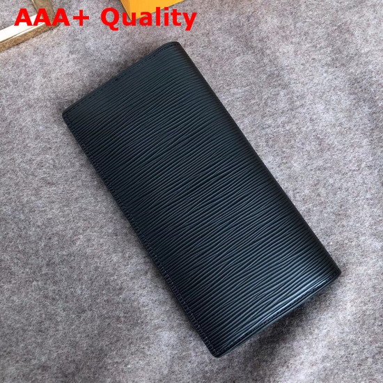 Louis Vuitton Brazza Wallet Epi Black with LV Circle Signature Replica