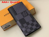 Louis Vuitton Brazza Wallet Gray Damier Graphite 3D Coated Canvas N60436 Replica