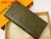 Louis Vuitton Brazza Wallet Khaki Monogram Seal Leather Replica
