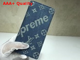 Louis Vuitton Brazza Wallet Monogram Denim Blue Replica