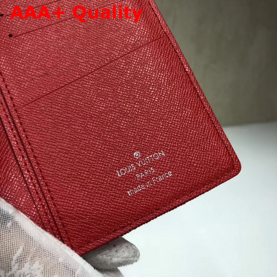 Louis Vuitton Brazza Wallet Monogram Denim Red Replica