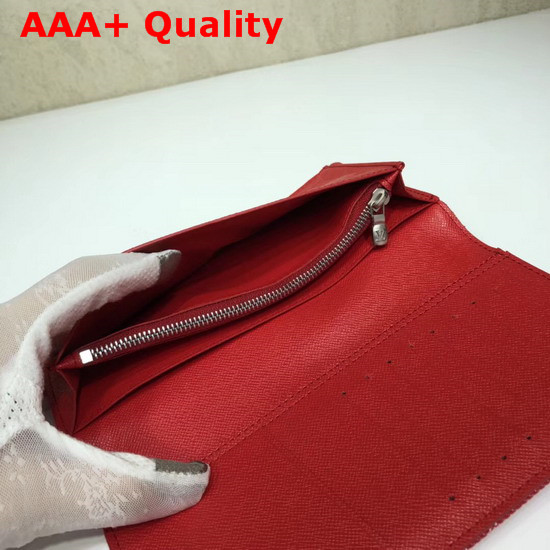 Louis Vuitton Brazza Wallet Monogram Denim Red Replica