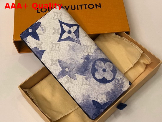 Louis Vuitton Brazza Wallet Monogram Watercolor Blue Coated Canvas Replica