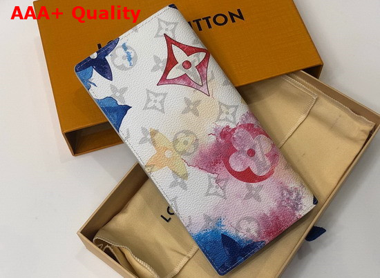 Louis Vuitton Brazza Wallet Monogram Watercolor Multicolor Coated Canvas Replica