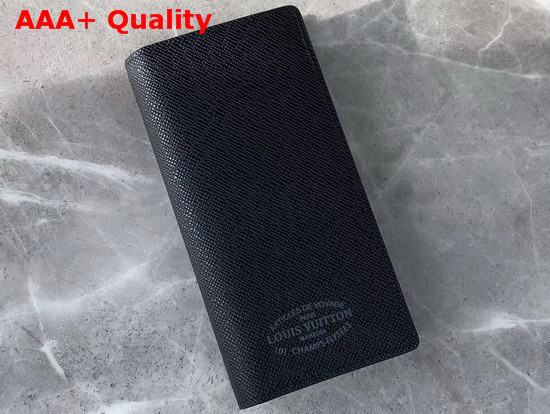 Louis Vuitton Brazza Wallet Noir Taiga Leather M30385 Replica