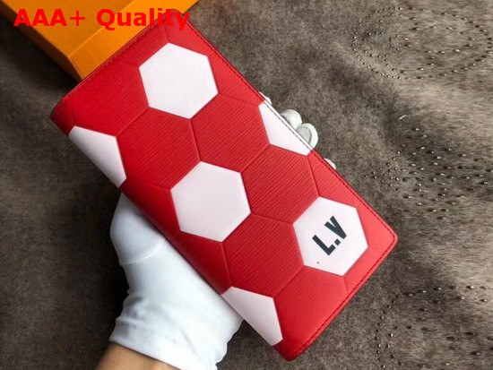 Louis Vuitton Brazza Wallet Red Epi Leather Men LV 2018 FIFA World Cup Edition Replica