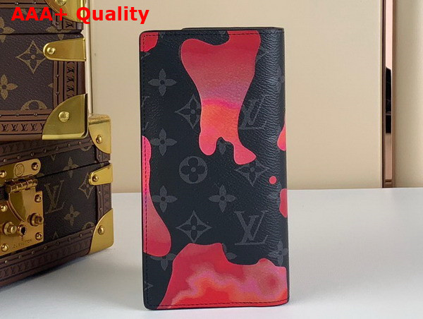 Louis Vuitton Brazza Wallet Red and Orange Sunset Monogram Eclipse Coated Canvas Replica