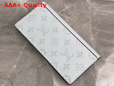 Louis Vuitton Brazza Wallet White Taiga Cowhide Leather and Monogram Coated Canvas Replica