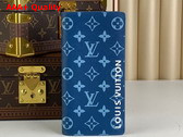 Louis Vuitton Brazza Wallet in Atlantic Blue Monogram Coated Canvas Replica