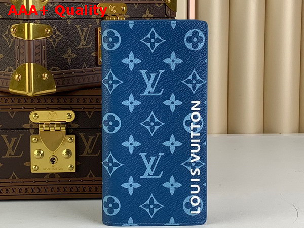 Louis Vuitton Brazza Wallet in Atlantic Blue Monogram Coated Canvas Replica