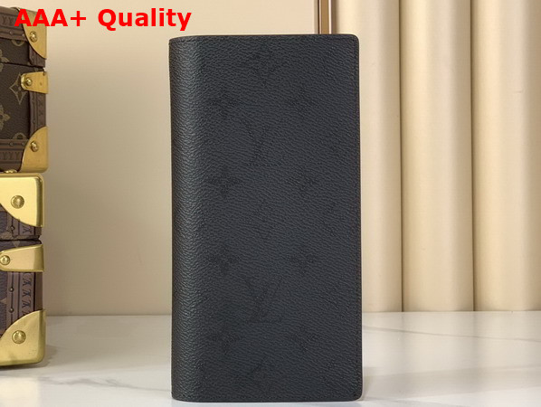 Louis Vuitton Brazza Wallet in Black Monogram Midnight Coated Canvas M26735 Replica