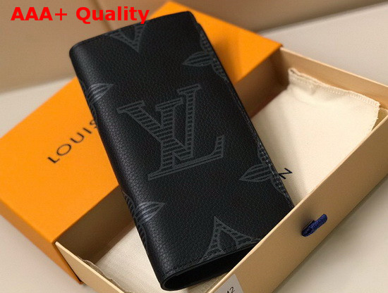 Louis Vuitton Brazza Wallet in Black Taurillon Shadow Leather M80042 Replica