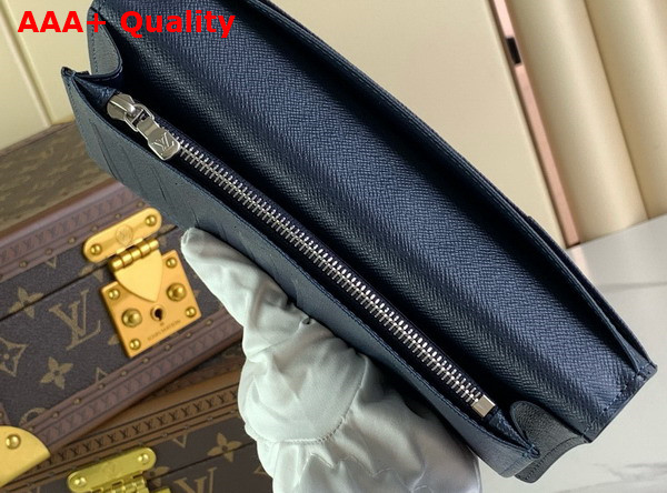 Louis Vuitton Brazza Wallet in Blue Damier Heritage Coated Canvas Replica