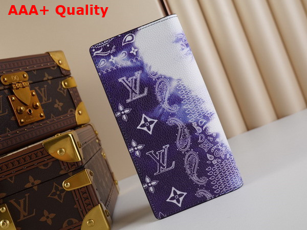 Louis Vuitton Brazza Wallet in Blue Printed Cowhide Leather M81405 Replica