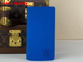 Louis Vuitton Brazza Wallet in Bright Blue LV Aerogram Cowhide Leather Replica
