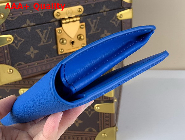 Louis Vuitton Brazza Wallet in Bright Blue LV Aerogram Cowhide Leather Replica