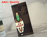 Louis Vuitton Brazza Wallet in Giant Damier Ebene Canvas and Sports a Duck with the Words LV Made N60393 Replica