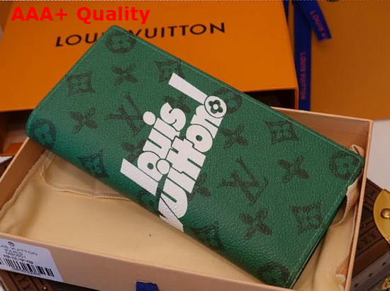 Louis Vuitton Brazza Wallet in Green Vintage Monogram Canvas M80801 Replica