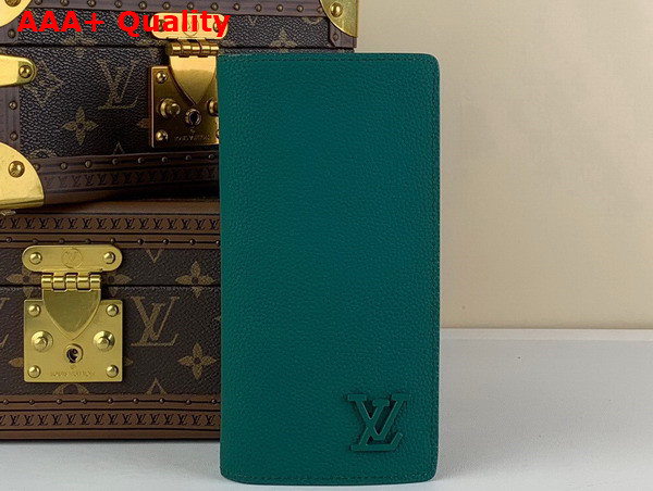 Louis Vuitton Brazza Wallet in Green lv Aerogram Cowhide Leather Replica