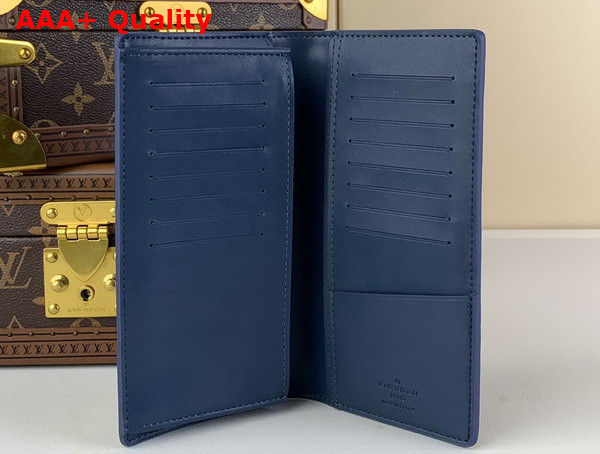 Louis Vuitton Brazza Wallet in Navy River Blue Calf Leather Replica