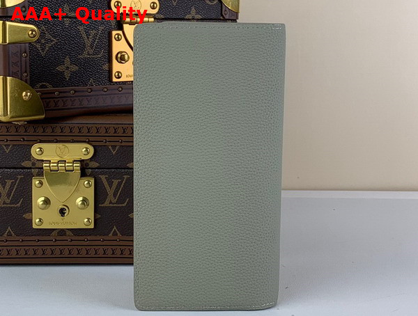 Louis Vuitton Brazza Wallet in Sage LV Aerogram Cowhide Leather Replica