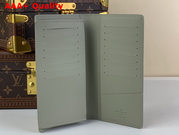 Louis Vuitton Brazza Wallet in Sage LV Aerogram Cowhide Leather Replica