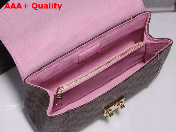 Louis Vuitton Caissa Clutch Rose Ballerine Damier Coated Canvas Replica