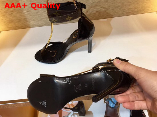 Louis Vuitton Call Back Sandal in Black Patent Calf Leather 1A4E2A Replica