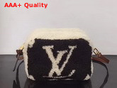 Louis Vuitton Camera Case in Black and Beige Shearling Replica