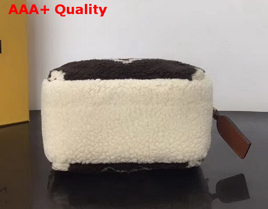 Louis Vuitton Camera Case in Black and Beige Shearling Replica