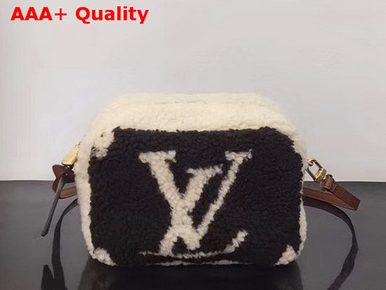 Louis Vuitton Camera Case in Black and Beige Shearling Replica