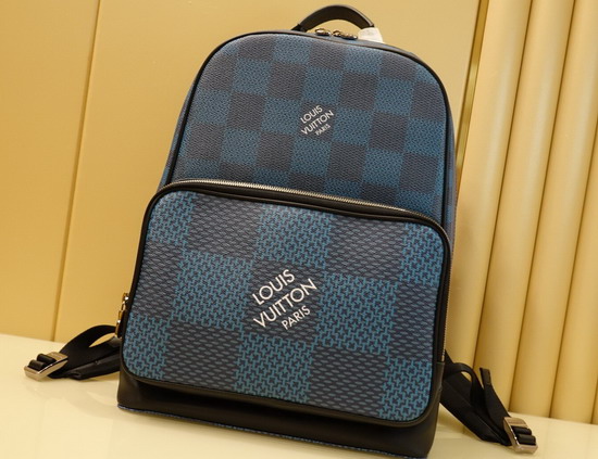 Louis Vuitton Campus Backpack Navy Blue Damier Graphite 3D Coated Canvas N50008 Replica