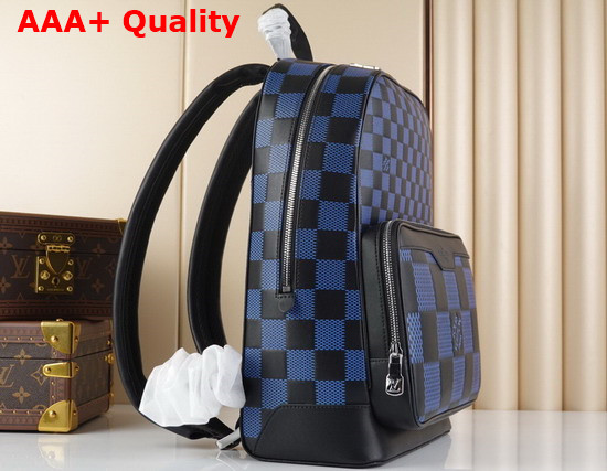 Louis Vuitton Campus Backpack Navy Blue and Black Damier Infini 3D Cowhide Leather N50021 Replica