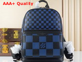 Louis Vuitton Campus Backpack Navy Blue and Black Damier Infini 3D Cowhide Leather N50021 Replica