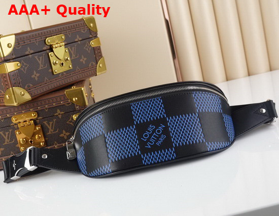 Louis Vuitton Campus Bumbag Navy Blue and Black Damier Infini 3D Cowhide Leather N50022 Replica