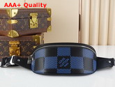 Louis Vuitton Campus Bumbag Navy Blue and Black Damier Infini 3D Cowhide Leather N50022 Replica