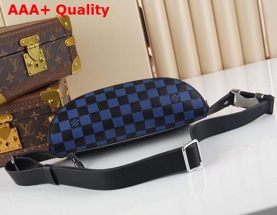 Louis Vuitton Campus Bumbag Navy Blue and Black Damier Infini 3D Cowhide Leather N50022 Replica