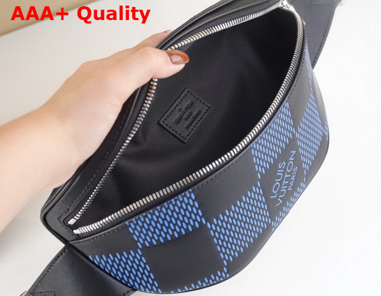 Louis Vuitton Campus Bumbag Navy Blue and Black Damier Infini 3D Cowhide Leather N50022 Replica