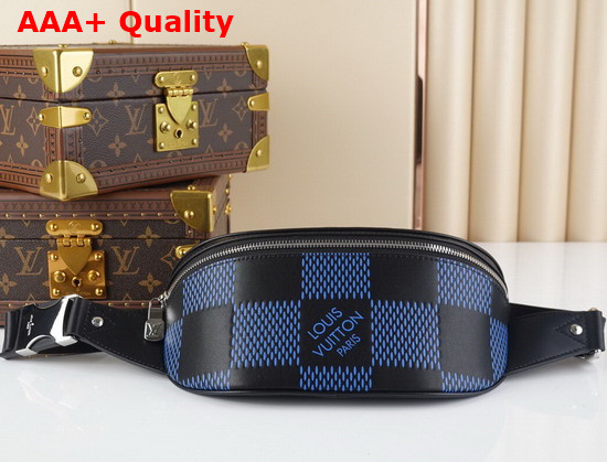 Louis Vuitton Campus Bumbag Navy Blue and Black Damier Infini 3D Cowhide Leather N50022 Replica