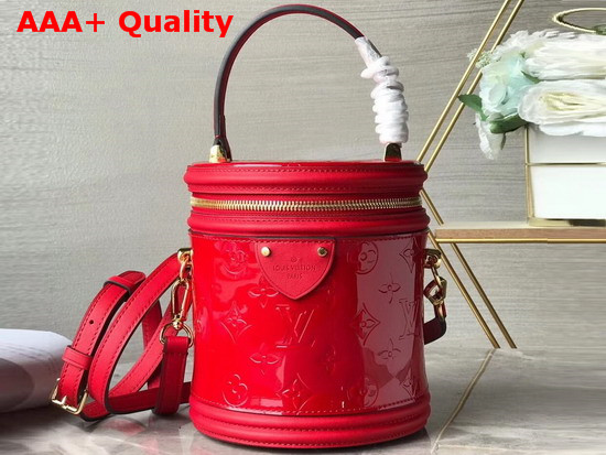 Louis Vuitton Cannes Handbag Red Monogram Vernis Leather M53998 Replica