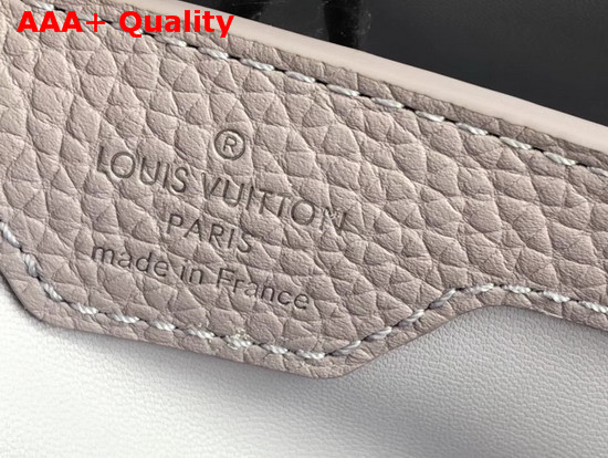 Louis Vuitton Capucines BB Bag Brume Grey Taurillon Leather Embellished with Colored Monogram Flowers Replica