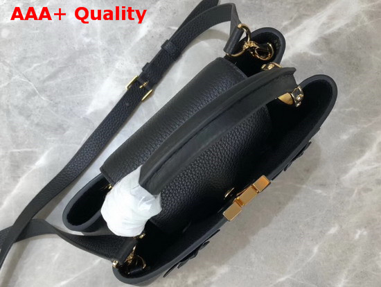 Louis Vuitton Capucines BB Black Grained Taurillon Leather Embellished with Monogram Flowers Replica